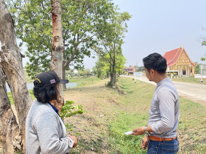 สำรวจพื้นที่ในการจัดทำโครงการจิตอาสา นำทีมโดย รองปลัดฯ พร้อมกับนายช่างโยธาฯ ณ บริเวณ บ้านทิพโสต ตำบลดอนกลาง 